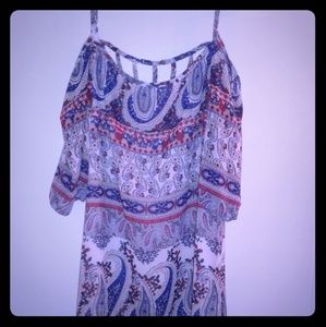 Soul mates Cold shoulder Paisley Slip Dress